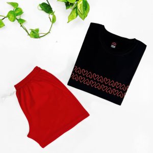 تیشرت و شورتک عمده قلب قرمز