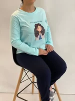 ست عمده بلوز شلوار طرح دختر زمستان