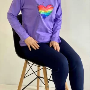 ست عمده بلوز شلوار قلب رنگی