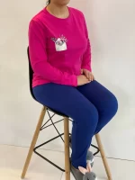 ست بلوز و شلوار زنانه پاکت گل 3
