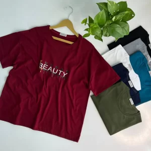 تیشرت لانگ طرح Beauty