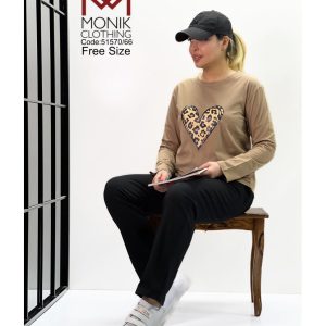 ست عمده بلوز شلوار طرح قلب پلنگی